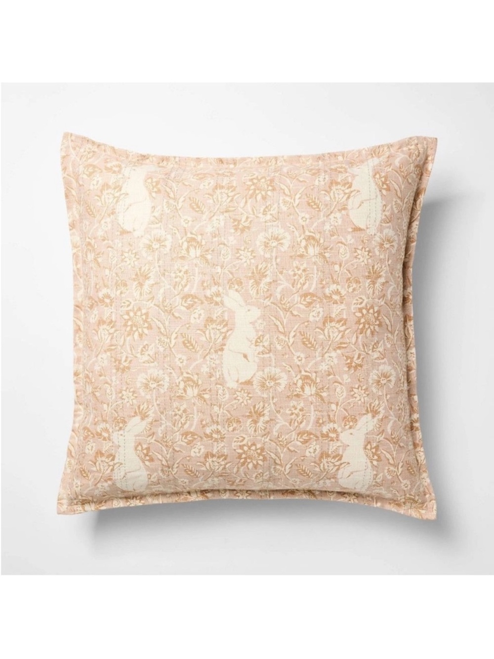 Oversized Square Hidden Bunny Floral Coral Throw Pillow Threshold Studio McGee
